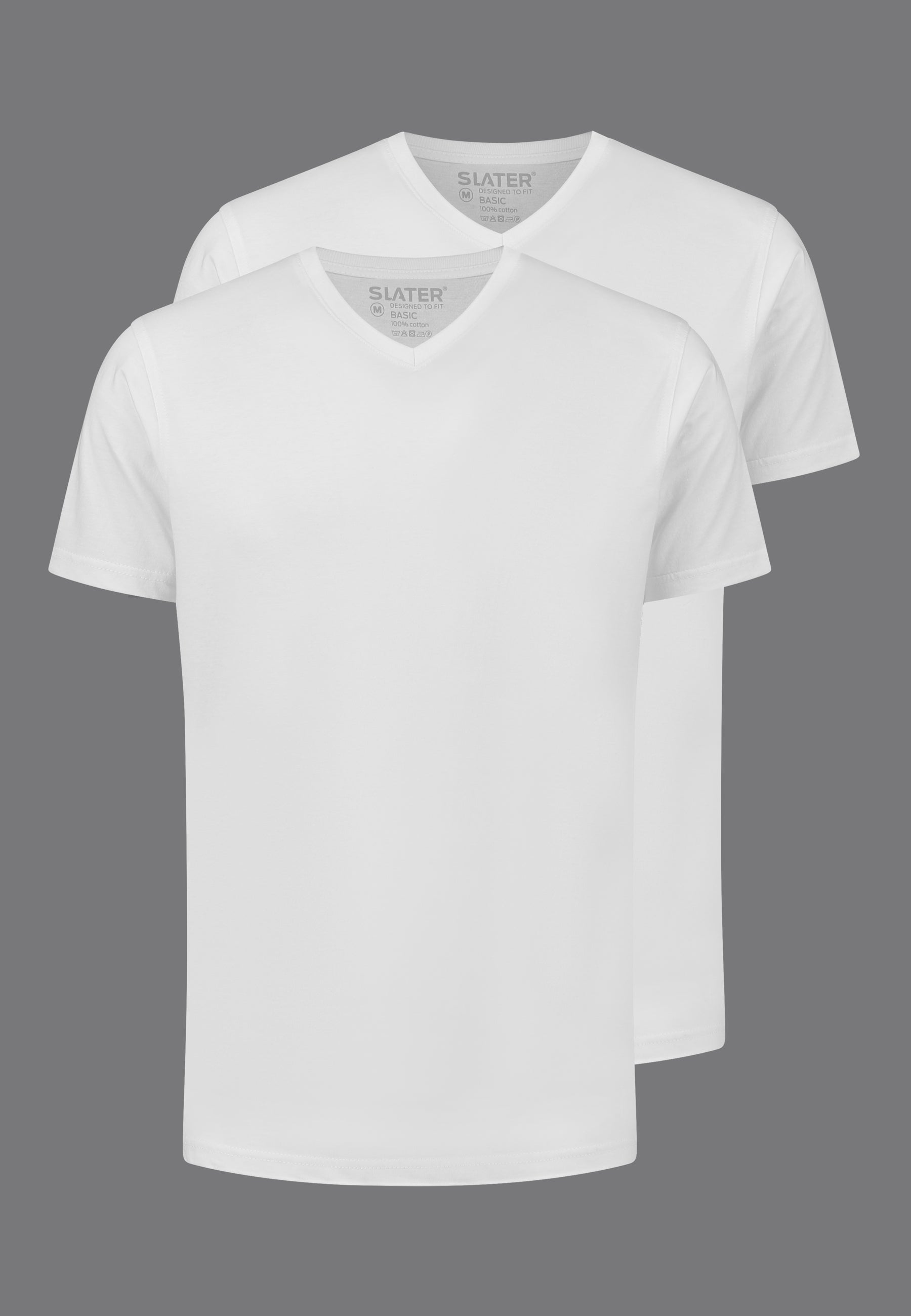 Commissie Post Overvloedig Basic V Hals T-shirt - Slaterstore