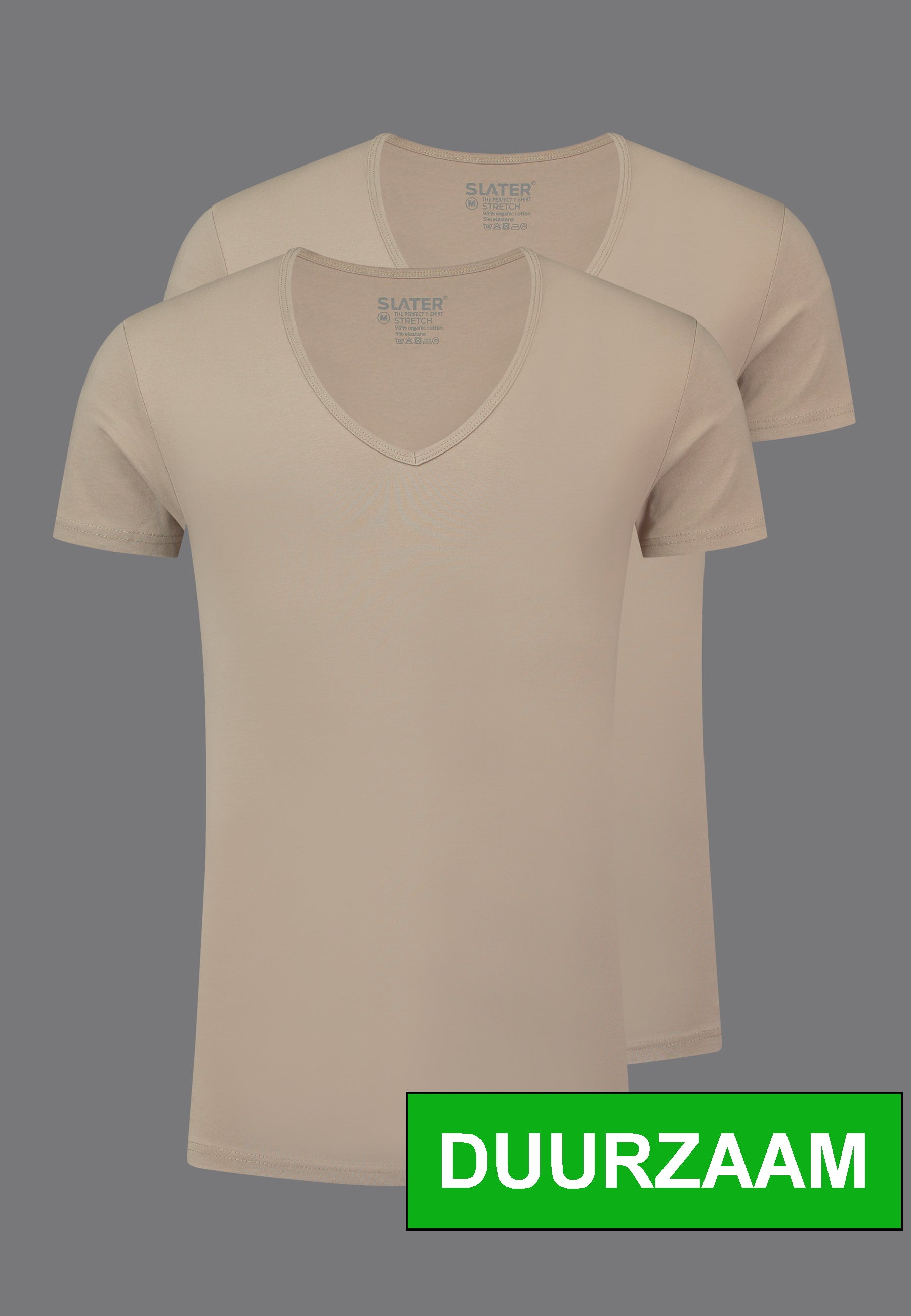 Stretch Deep V Neck T-Shirt mit tiefem V-Ausschnitt