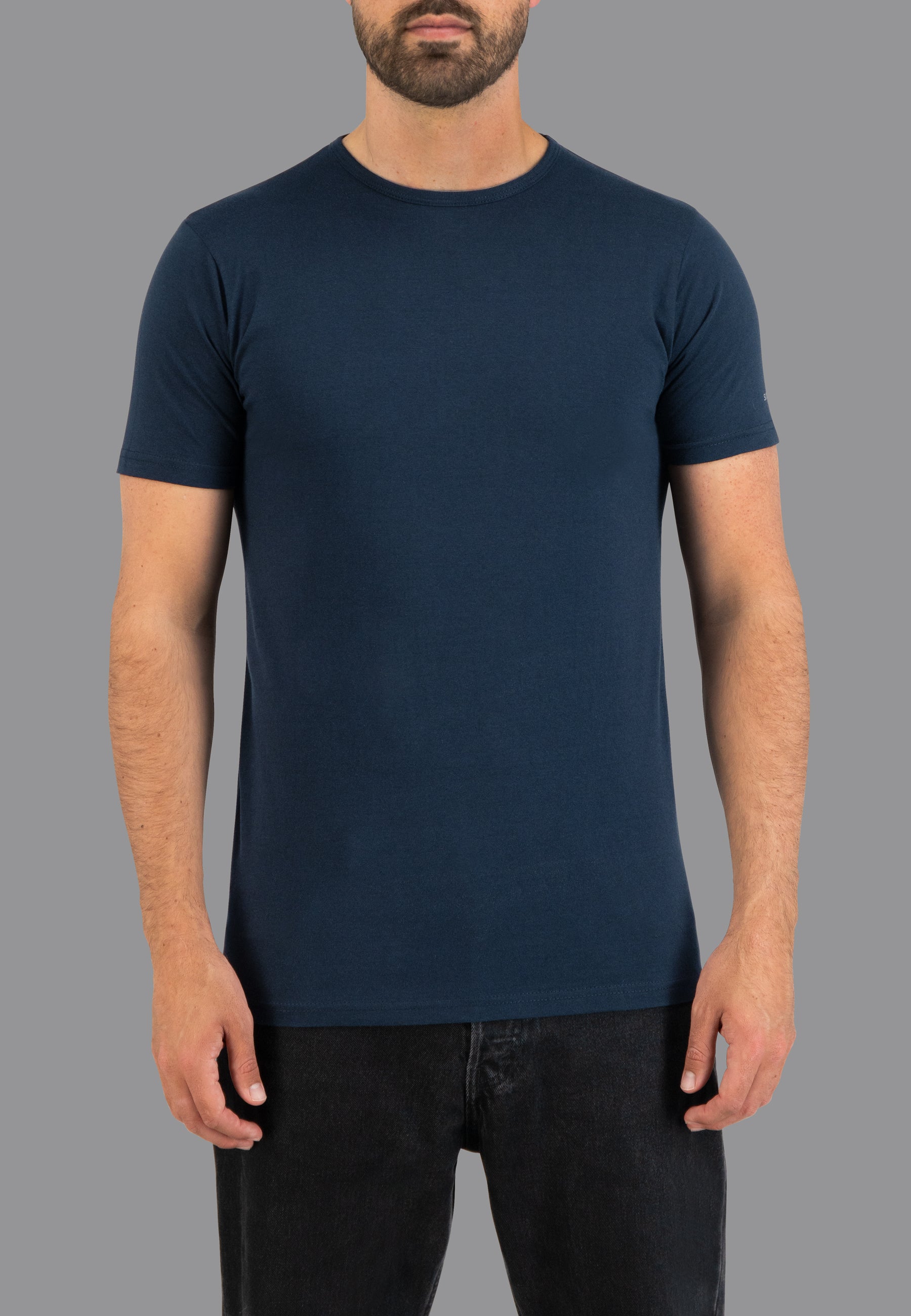 Basic Fit extra Long Ronde Hals T-shirt - Navy (+7cm)