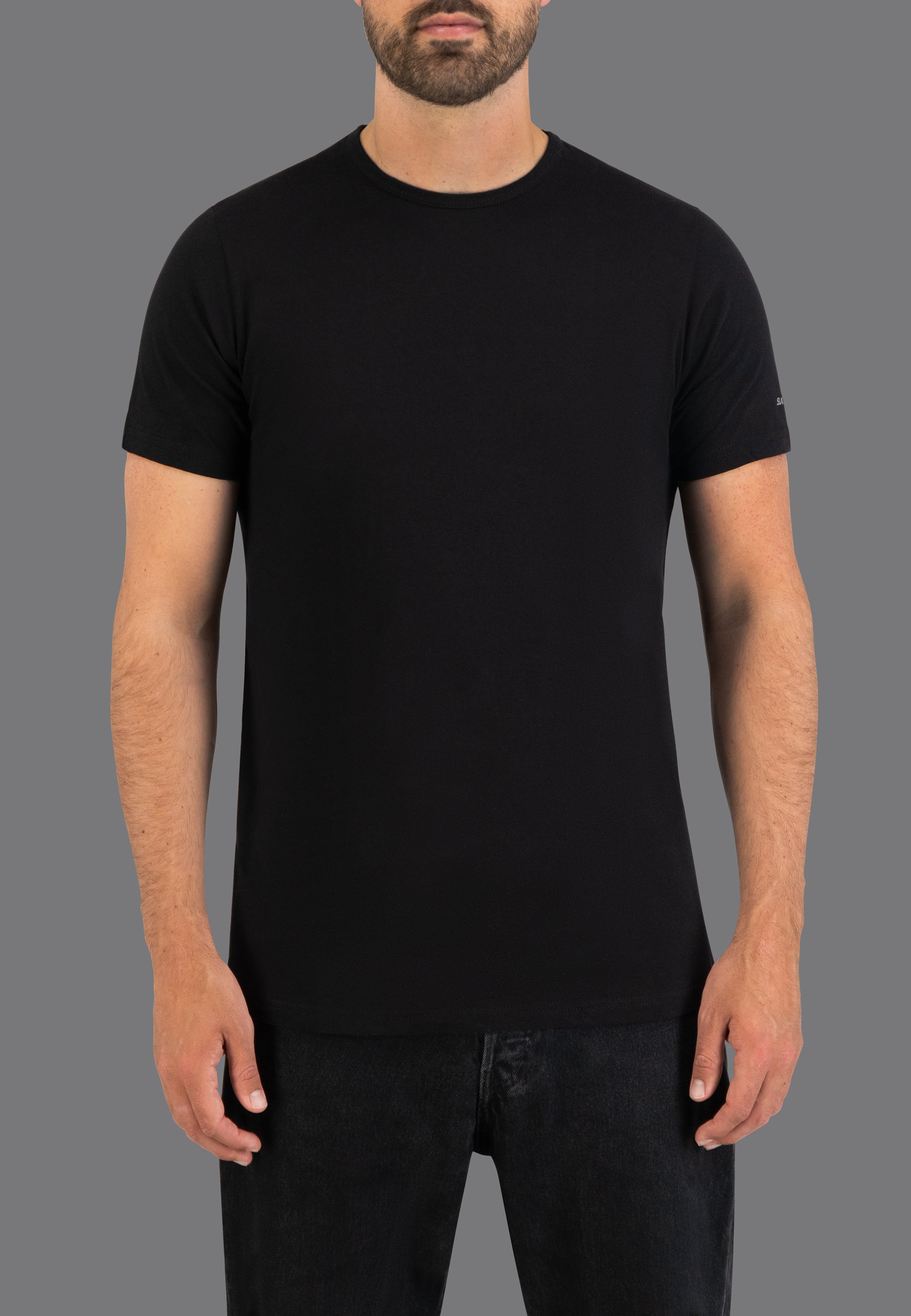 Basic Fit extra Long Ronde Hals T-shirt - Zwart (+7cm)