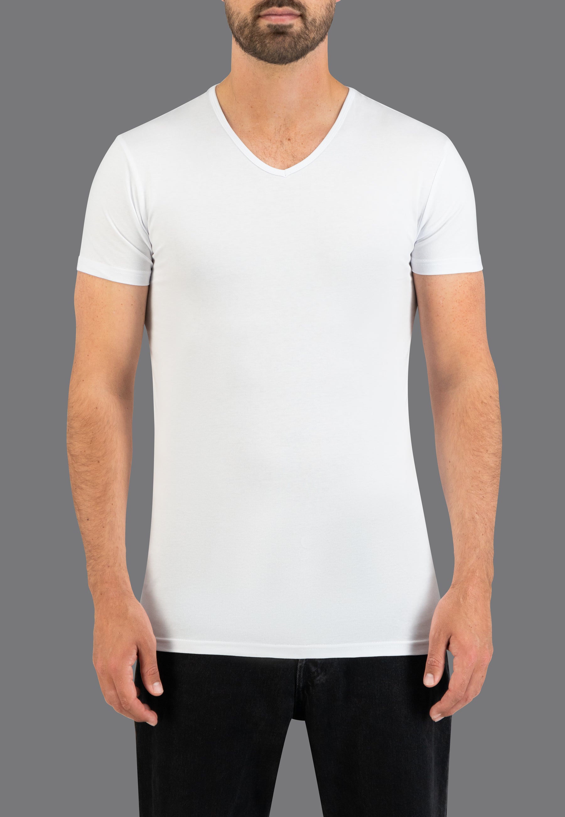 Stretch Hals T-shirt - Slaterstore